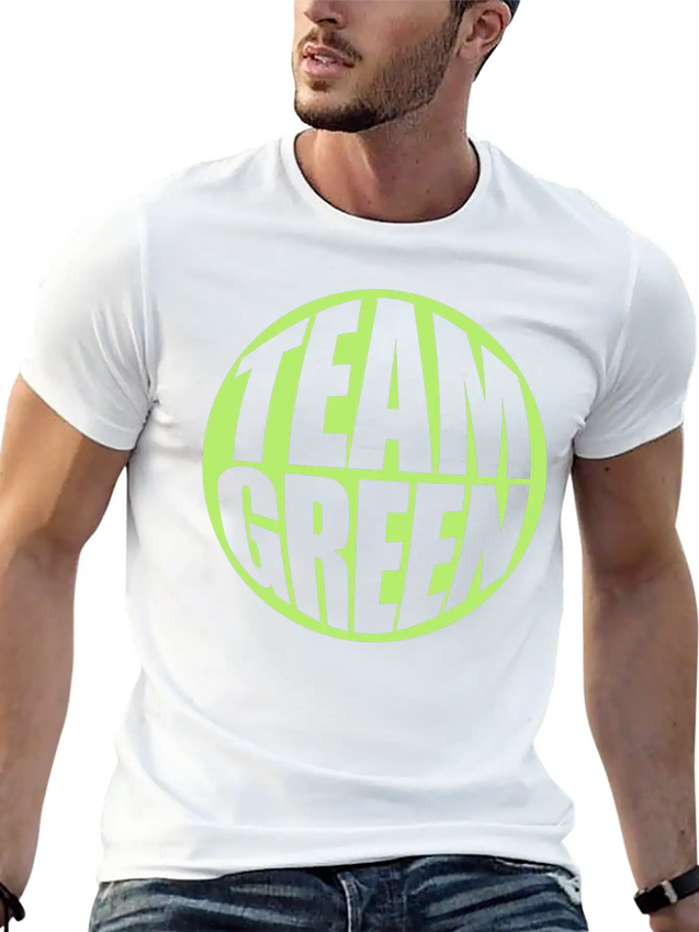 Green Team Logo Lightweight Cotton T-Shirt – Daily Comfort Graphic Shirt