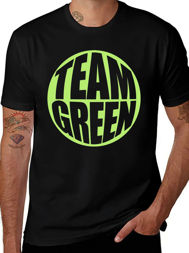 Green Team Logo Lightweight Cotton T-Shirt – Daily Comfort Graphic Shirt