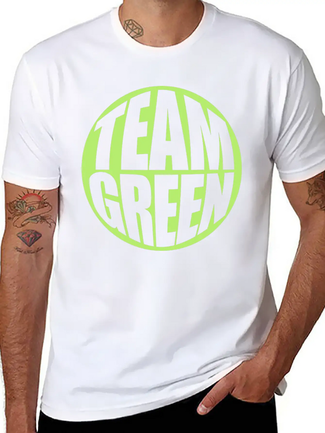 Green Team Logo Lightweight Cotton T-Shirt – Daily Comfort Graphic Shirt
