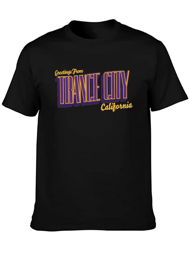 Greetings From Trance City (Lakers) Lightweight Cotton T-Shirt – Daily Comfort Graphic Shirt
