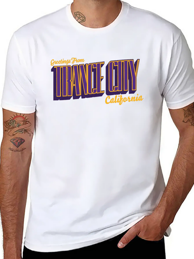Greetings From Trance City (Lakers) Lightweight Cotton T-Shirt – Daily Comfort Graphic Shirt