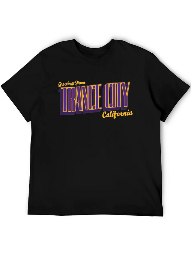 Greetings From Trance City (Lakers) Lightweight Cotton T-Shirt – Daily Comfort Graphic Shirt