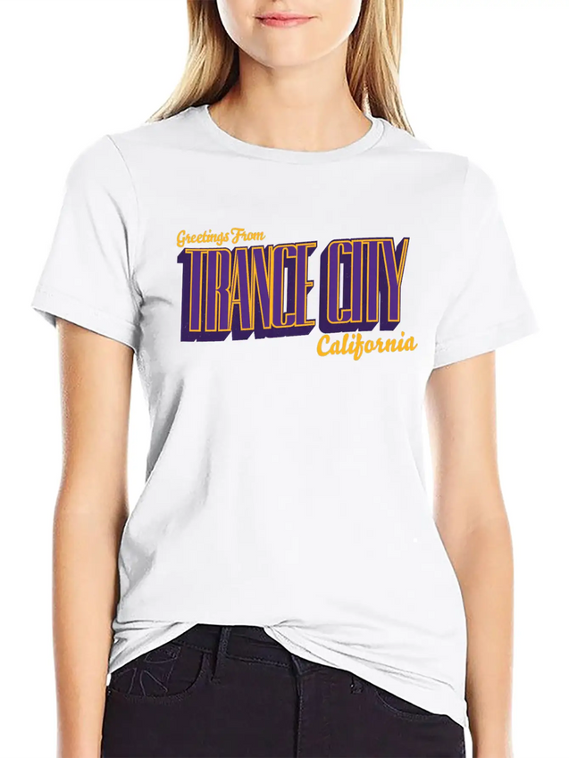 Greetings From Trance City (Lakers) Lightweight Cotton T-Shirt – Daily Comfort Graphic Shirt