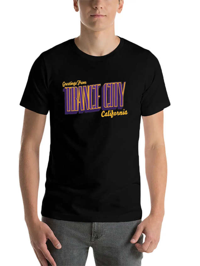 Greetings From Trance City (Lakers) Lightweight Cotton T-Shirt – Daily Comfort Graphic Shirt