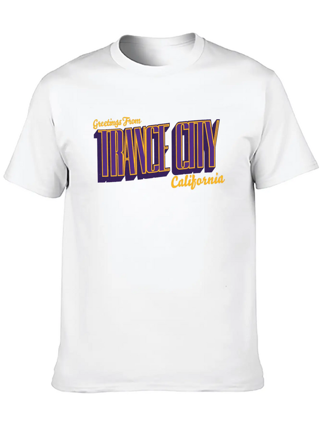 Greetings From Trance City (Lakers) Lightweight Cotton T-Shirt – Daily Comfort Graphic Shirt