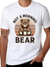 Grumpy Bear With Coffee Morning Mood Lightweight Cotton T-Shirt – Daily Comfort Graphic Shirt