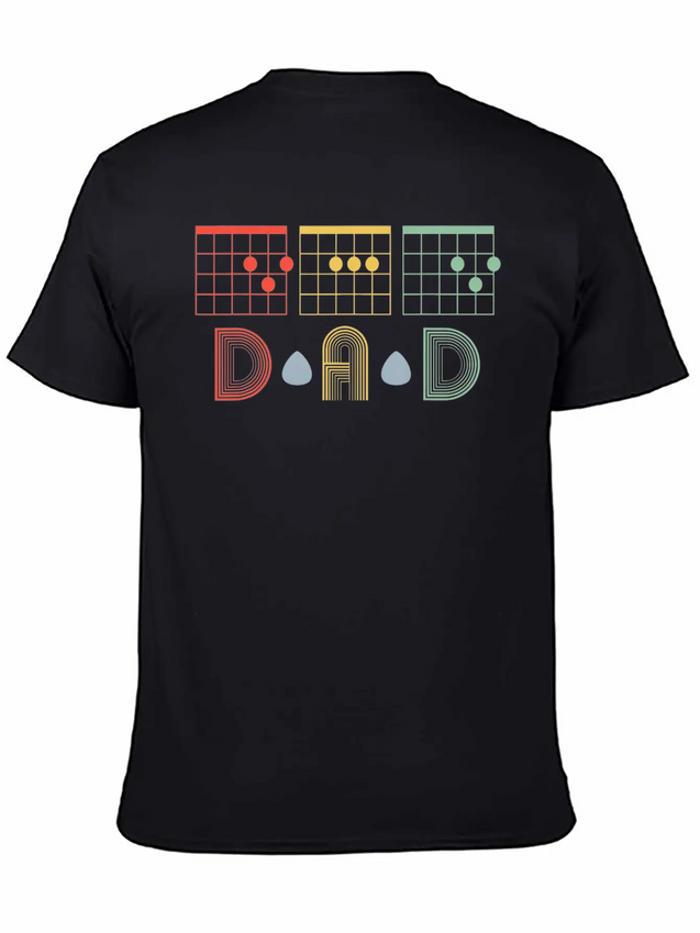 Guitarist Fathers Day Best Dad D A D Chord S Lightweight Cotton T-Shirt – Daily Comfort Graphic Shirt