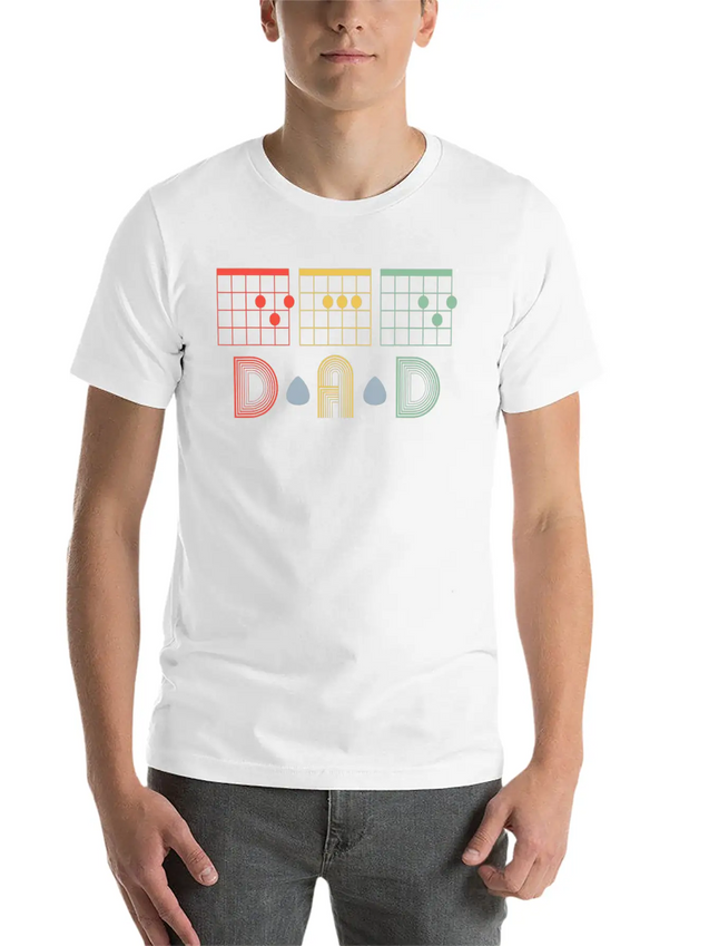 Guitarist Fathers Day Best Dad D A D Chord S Lightweight Cotton T-Shirt – Daily Comfort Graphic Shirt