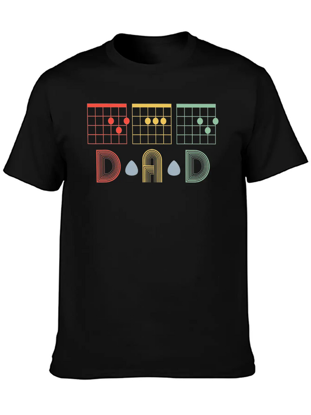 Guitarist Fathers Day Best Dad D A D Chord S Lightweight Cotton T-Shirt – Daily Comfort Graphic Shirt