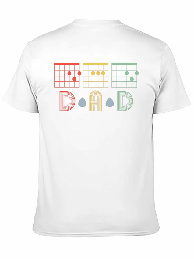 Guitarist Fathers Day Best Dad D A D Chord S Lightweight Cotton T-Shirt – Daily Comfort Graphic Shirt