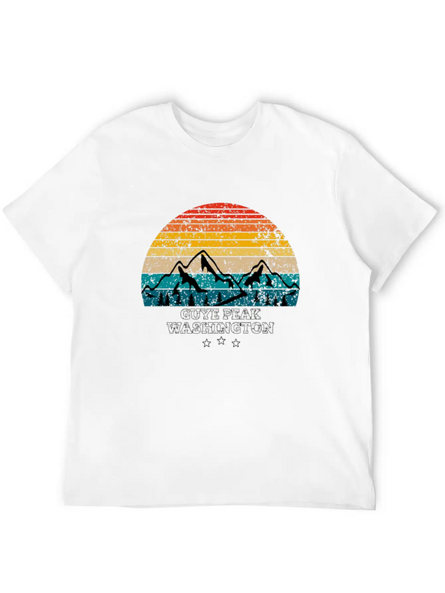 GUYE PEAK WASHINGTON Lightweight Cotton T-Shirt – Daily Comfort Graphic Shirt