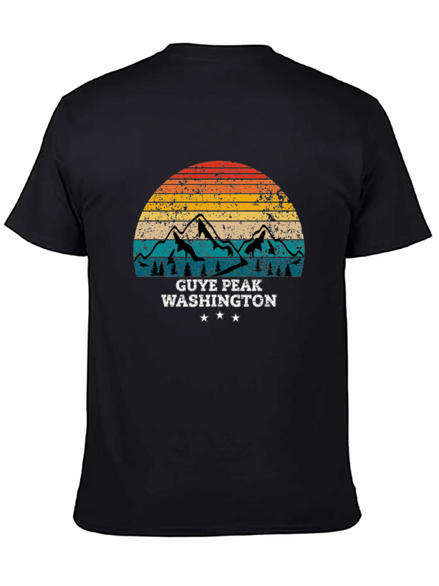 GUYE PEAK WASHINGTON Lightweight Cotton T-Shirt – Daily Comfort Graphic Shirt