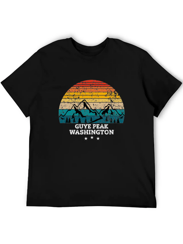 GUYE PEAK WASHINGTON Lightweight Cotton T-Shirt – Daily Comfort Graphic Shirt