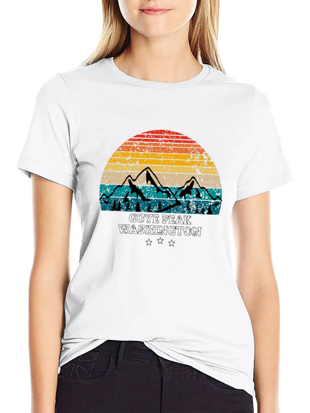 GUYE PEAK WASHINGTON Lightweight Cotton T-Shirt – Daily Comfort Graphic Shirt