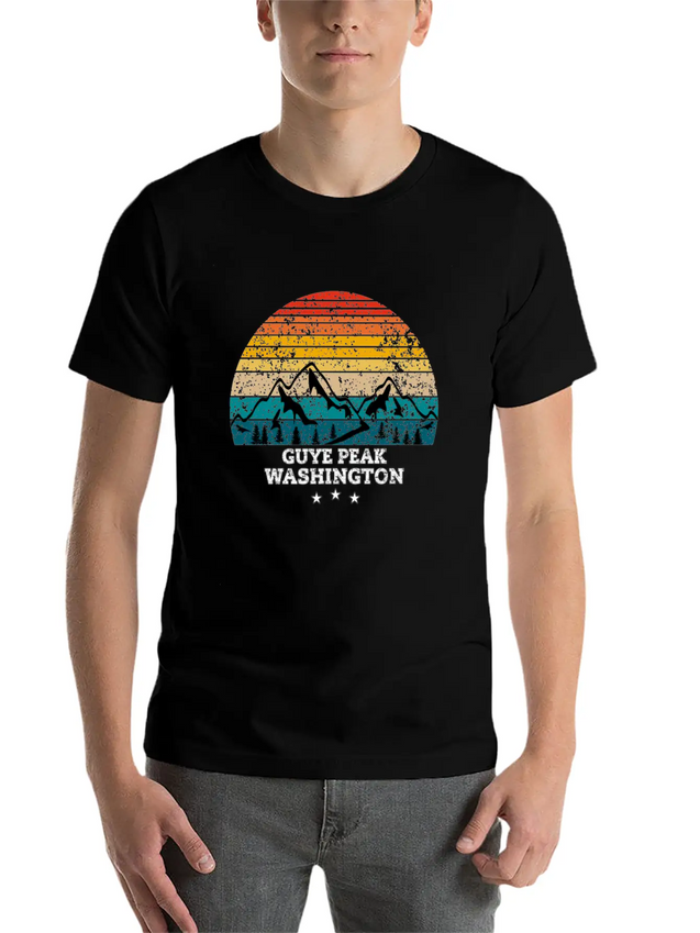 GUYE PEAK WASHINGTON Lightweight Cotton T-Shirt – Daily Comfort Graphic Shirt