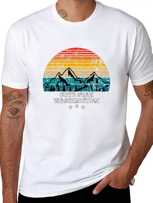 GUYE PEAK WASHINGTON Lightweight Cotton T-Shirt – Daily Comfort Graphic Shirt