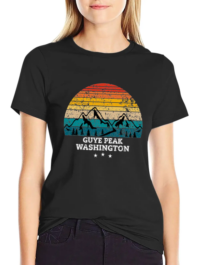 GUYE PEAK WASHINGTON Lightweight Cotton T-Shirt – Daily Comfort Graphic Shirt