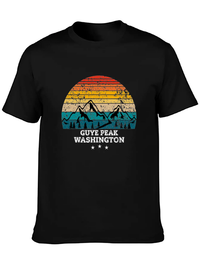 GUYE PEAK WASHINGTON Lightweight Cotton T-Shirt – Daily Comfort Graphic Shirt
