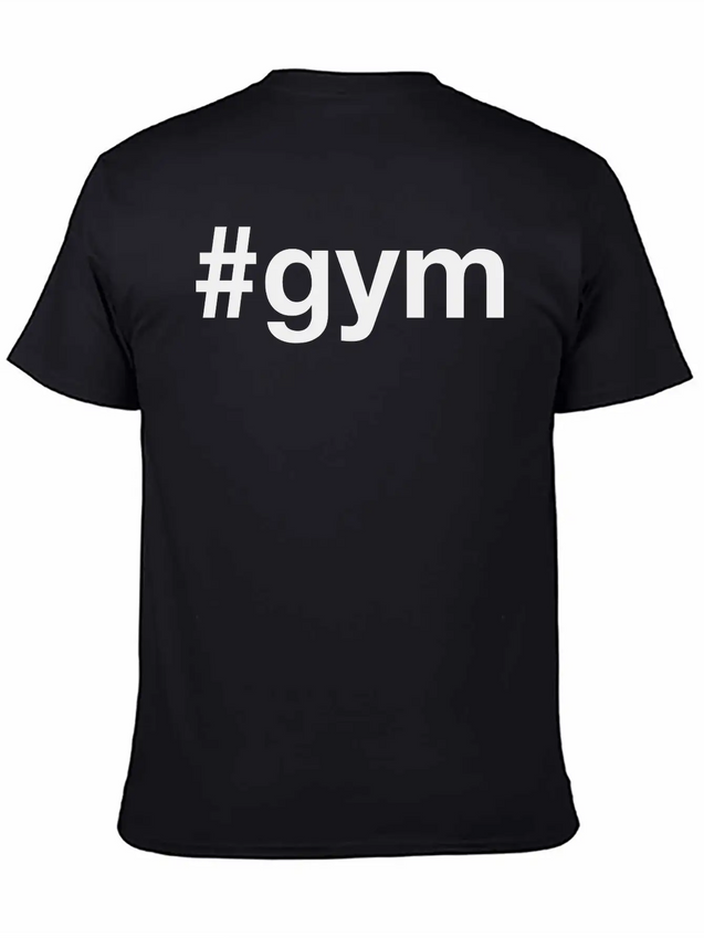 GYM Hashtag Fitness Powerlifting Weightlifting Lightweight Cotton T-Shirt – Daily Comfort Graphic Shirt