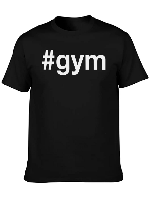 GYM Hashtag Fitness Powerlifting Weightlifting Lightweight Cotton T-Shirt – Daily Comfort Graphic Shirt