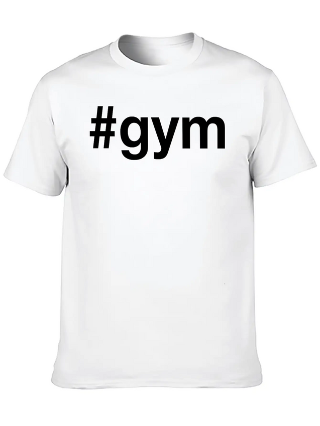 GYM Hashtag Fitness Powerlifting Weightlifting Lightweight Cotton T-Shirt – Daily Comfort Graphic Shirt