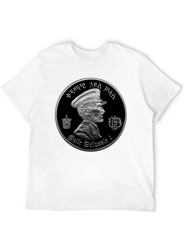 Haile Selassie - Jah Rastafari - Emperor Ethiopia Lightweight Cotton T-Shirt – Daily Comfort Graphic Shirt