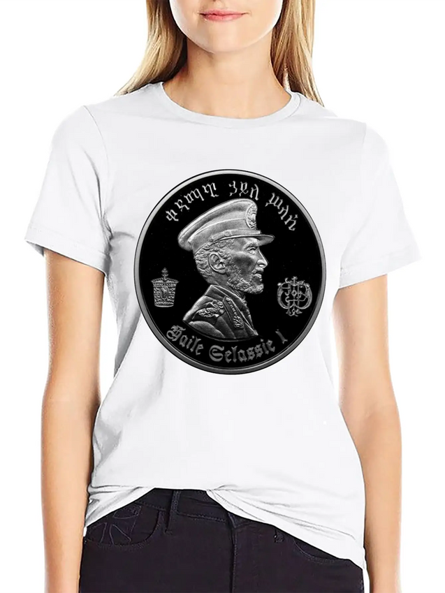 Haile Selassie - Jah Rastafari - Emperor Ethiopia Lightweight Cotton T-Shirt – Daily Comfort Graphic Shirt