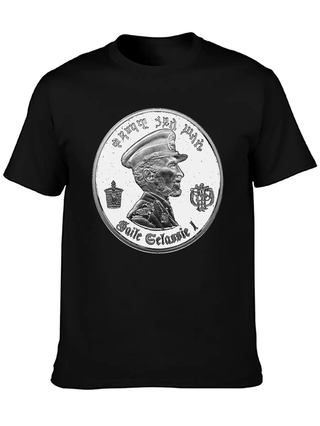 Haile Selassie - Jah Rastafari - Emperor Ethiopia Lightweight Cotton T-Shirt – Daily Comfort Graphic Shirt