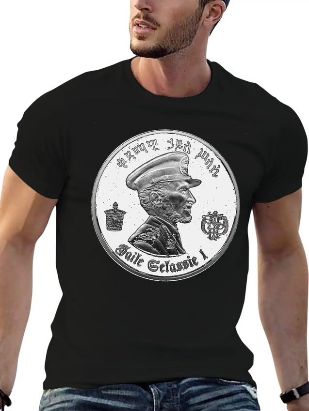 Haile Selassie - Jah Rastafari - Emperor Ethiopia Lightweight Cotton T-Shirt – Daily Comfort Graphic Shirt