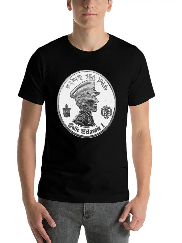 Haile Selassie - Jah Rastafari - Emperor Ethiopia Lightweight Cotton T-Shirt – Daily Comfort Graphic Shirt