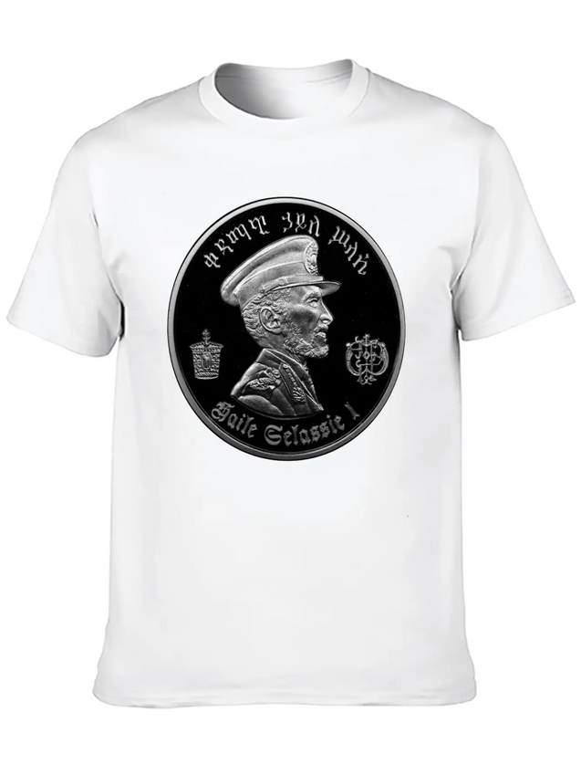 Haile Selassie - Jah Rastafari - Emperor Ethiopia Lightweight Cotton T-Shirt – Daily Comfort Graphic Shirt