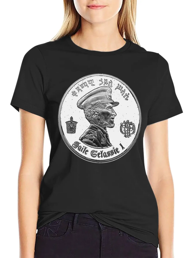 Haile Selassie - Jah Rastafari - Emperor Ethiopia Lightweight Cotton T-Shirt – Daily Comfort Graphic Shirt
