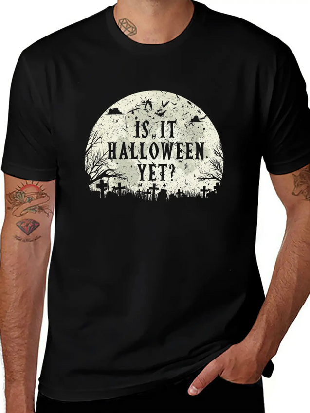 Halloween Anticipation Lightweight Cotton T-Shirt – Daily Comfort Graphic Shirt