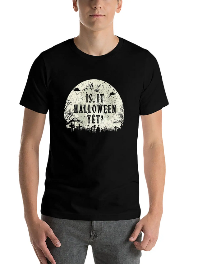 Halloween Anticipation Lightweight Cotton T-Shirt – Daily Comfort Graphic Shirt