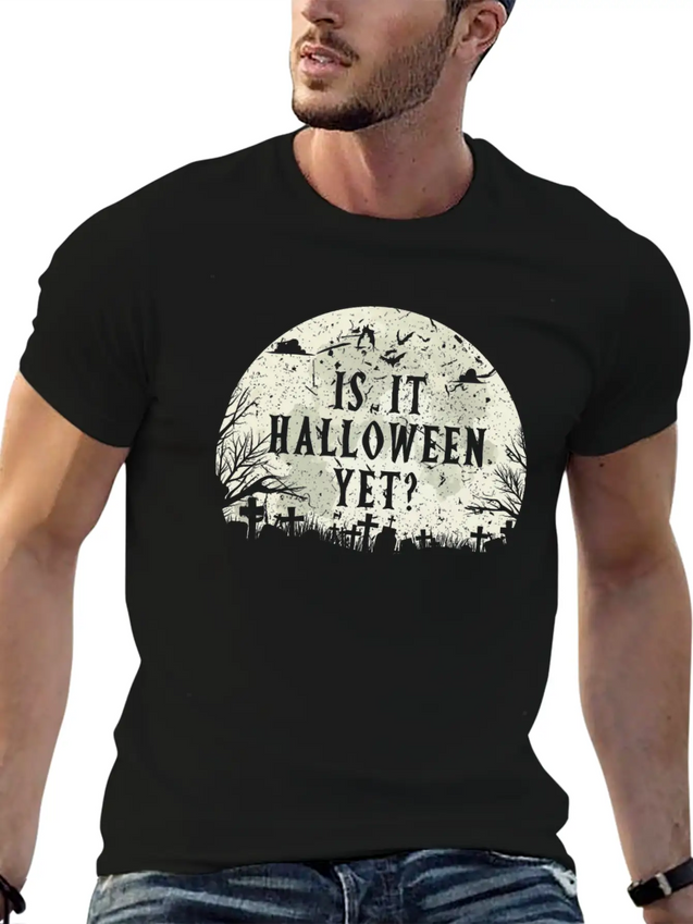 Halloween Anticipation Lightweight Cotton T-Shirt – Daily Comfort Graphic Shirt