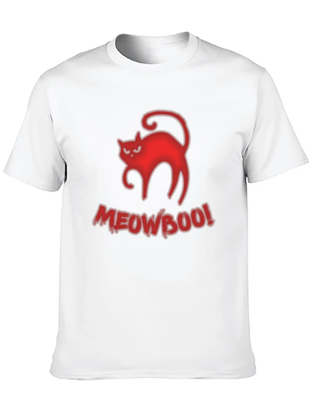 Halloween Fear Horror Spooky Cat Scary Lightweight Cotton T-Shirt – Daily Comfort Graphic Shirt