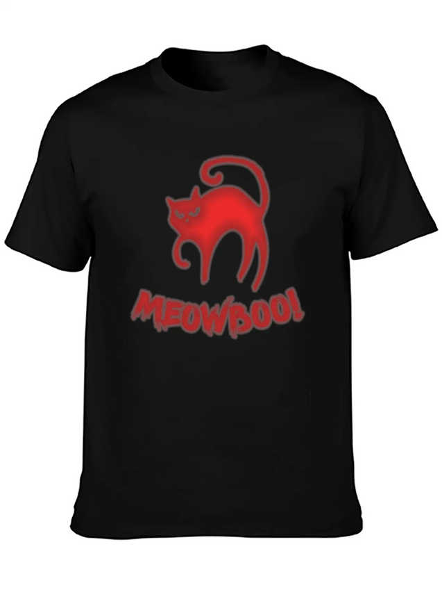 Halloween Fear Horror Spooky Cat Scary Lightweight Cotton T-Shirt – Daily Comfort Graphic Shirt