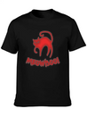 Halloween Fear Horror Spooky Cat Scary Lightweight Cotton T-Shirt – Daily Comfort Graphic Shirt