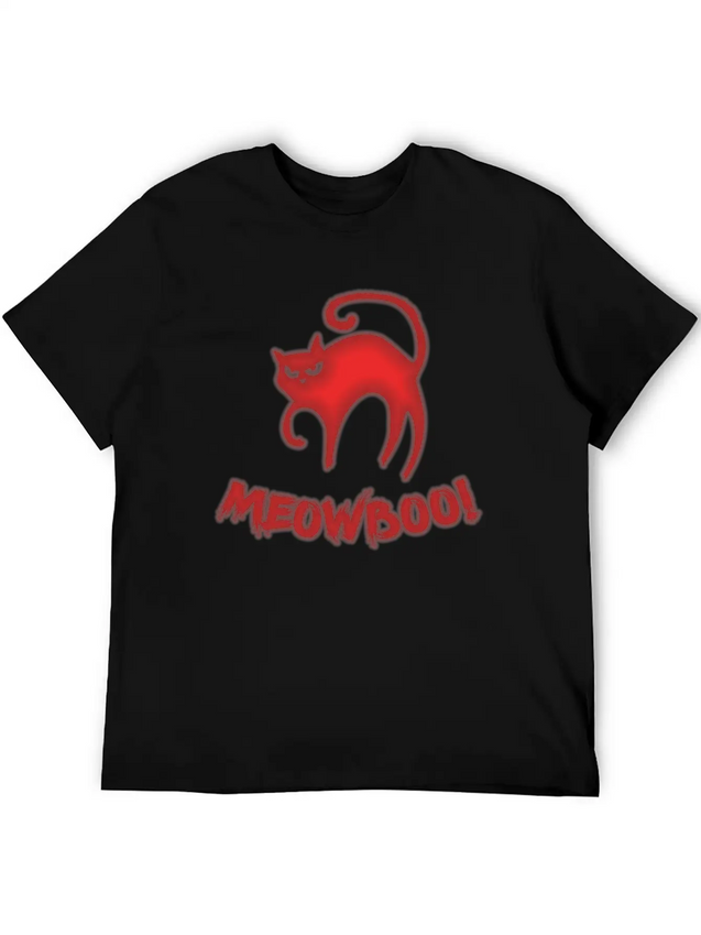 Halloween Fear Horror Spooky Cat Scary Lightweight Cotton T-Shirt – Daily Comfort Graphic Shirt