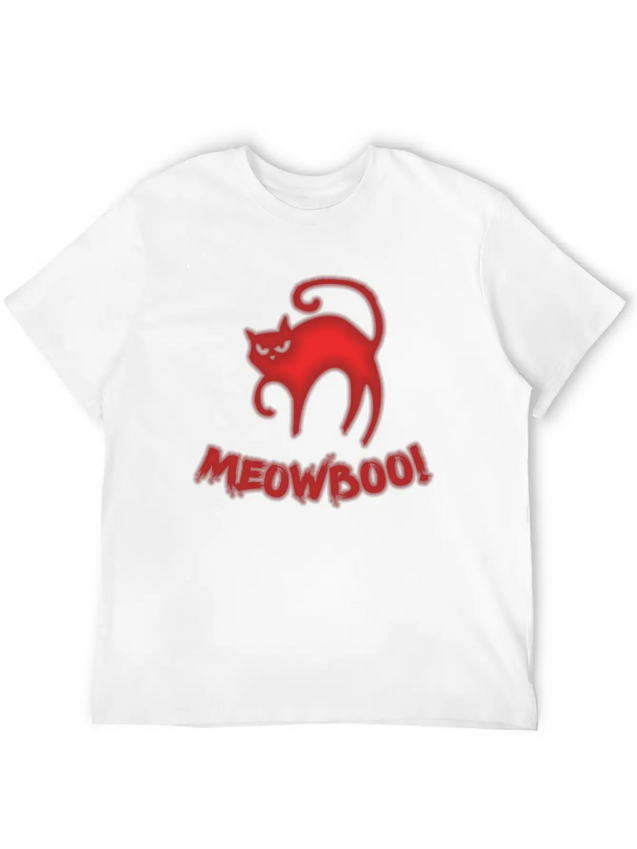 Halloween Fear Horror Spooky Cat Scary Lightweight Cotton T-Shirt – Daily Comfort Graphic Shirt