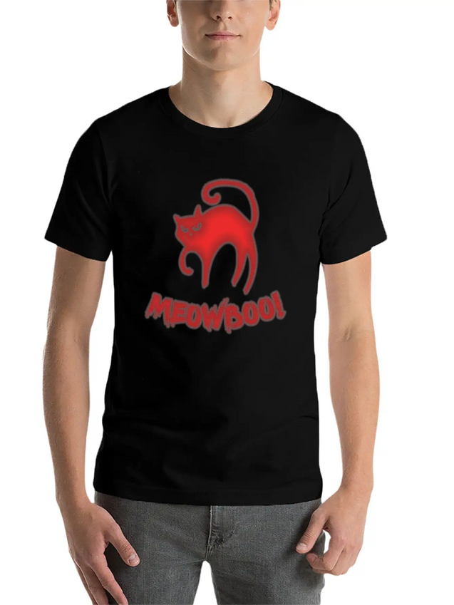 Halloween Fear Horror Spooky Cat Scary Lightweight Cotton T-Shirt – Daily Comfort Graphic Shirt