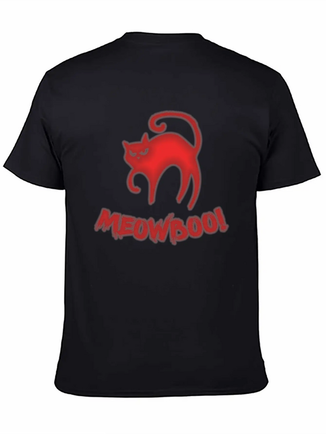 Halloween Fear Horror Spooky Cat Scary Lightweight Cotton T-Shirt – Daily Comfort Graphic Shirt