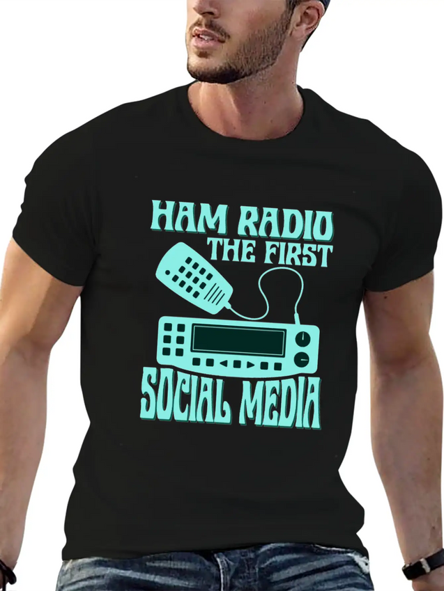 Ham Radio The First Social Media Operator Amateur Lightweight Cotton T-Shirt – Daily Comfort Graphic Shirt