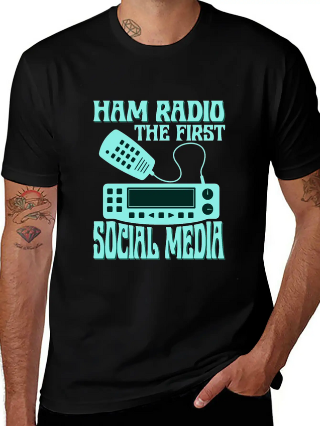 Ham Radio The First Social Media Operator Amateur Lightweight Cotton T-Shirt – Daily Comfort Graphic Shirt