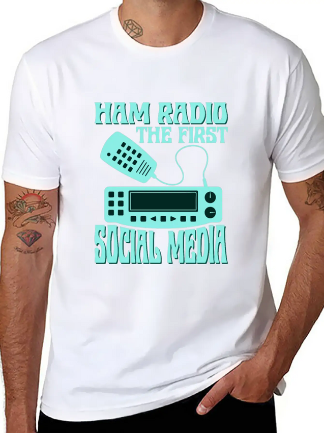 Ham Radio The First Social Media Operator Amateur Lightweight Cotton T-Shirt – Daily Comfort Graphic Shirt