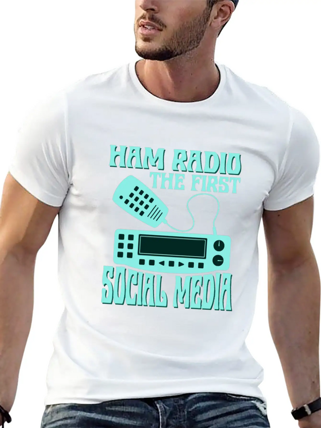 Ham Radio The First Social Media Operator Amateur Lightweight Cotton T-Shirt – Daily Comfort Graphic Shirt