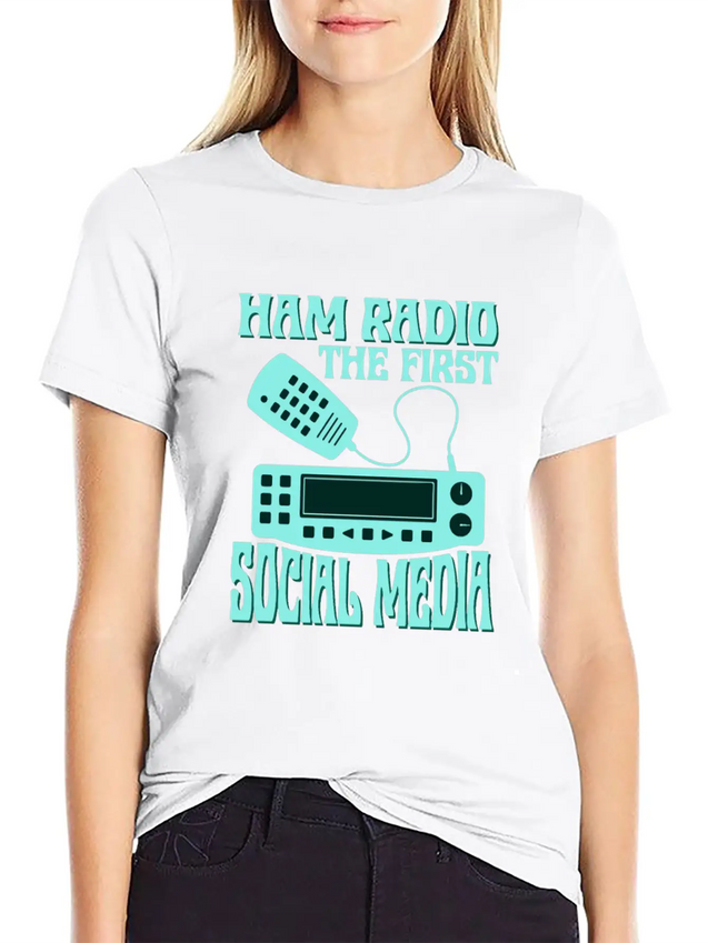 Ham Radio The First Social Media Operator Amateur Lightweight Cotton T-Shirt – Daily Comfort Graphic Shirt