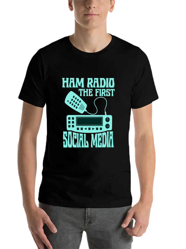 Ham Radio The First Social Media Operator Amateur Lightweight Cotton T-Shirt – Daily Comfort Graphic Shirt