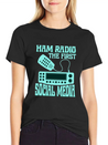 Ham Radio The First Social Media Operator Amateur Lightweight Cotton T-Shirt – Daily Comfort Graphic Shirt
