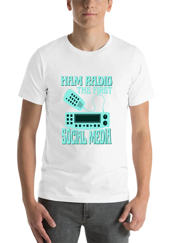 Ham Radio The First Social Media Operator Amateur Lightweight Cotton T-Shirt – Daily Comfort Graphic Shirt